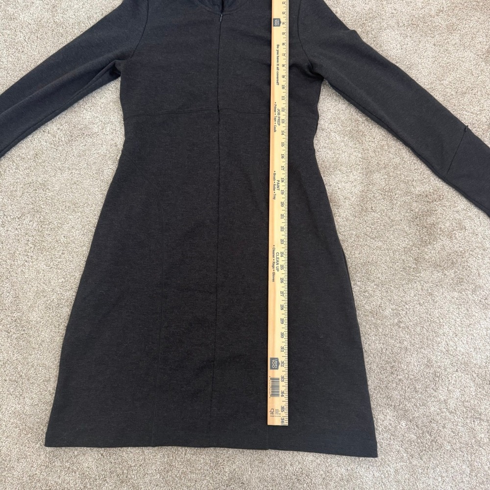 Athleta Womens Gray Quarter Zip Long Sleeve Knit A-Line Dress Size M EUC - Picture 8 of 10
